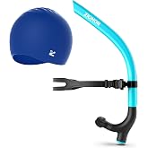 ZIONOR Swim Snorkel for Lap Swimming with Swim Cap, Snorkeling Gear for Adults, Swimming Training in Pool, Open Water