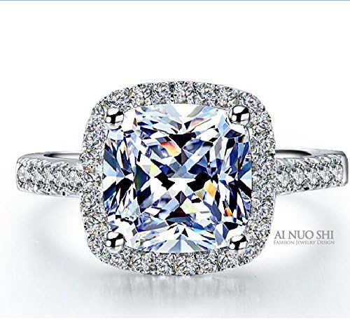 3 Carat Cushion Cut Classic Engagement Ring Silver Jewelry