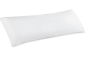 Bedsure Body Pillow Cover - Rayon Derived from Bamboo, Long Cooling Pillow Cases for Hot Sleepers, Soft & Breathable Body Pillow Pillowcase with Envelope Closure, 1 Pack, White, 20x54 Inches