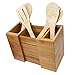 Bamboo Expandable Utensil Holder Organizer|Constructed from 100% Real Bamboo Wood● Durable ●Dividers for Flatware and Kitchen Utensils