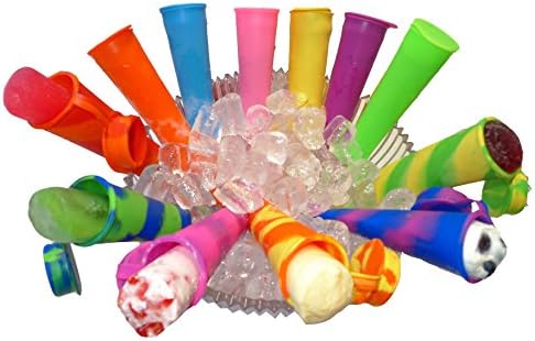 DIY Pop - Silicone Ice Pop Maker Molds, 12 Pack Mixed Color with Attached Lid Popsicle Mold