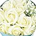 Wuddi Artificial Elegant Soap Real Touch Flower Wedding Bouquets for Mothers’ Day Gifts, Party, Anniversary, Decoration of Office and Coffee House Bouquet ,11 PCS (White)