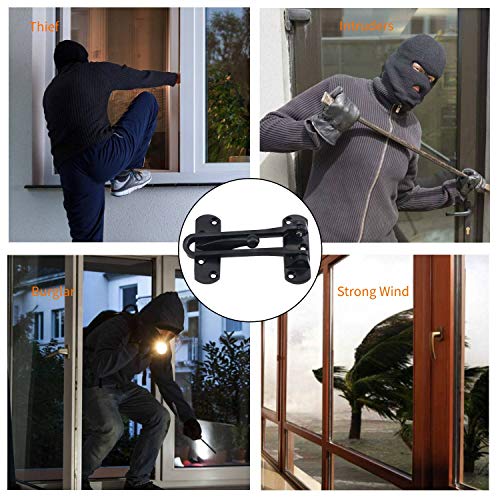 SAISN Door Reinforcement Lock Latch Swing Bar Lock for Home Security