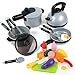 Beebeerun 22 Pcs Kids Kitchen Pretend Play Toys, Cookware Toys with Pots and Pans for Toddlers Girls Boys, Cooking Playset Toys for 2 3 4 5 6 7 Years Old, Kitchen Playset Accessories with Play Food