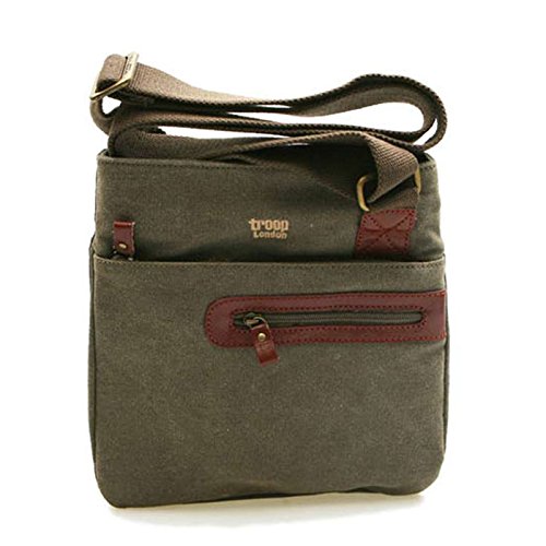 Troop London TRP-0227 Casual Cross Bag Canvas Fabric leather Waterproof