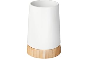 WENKO 17675100 Toothbrush Cup, Bamboo - Ceramic