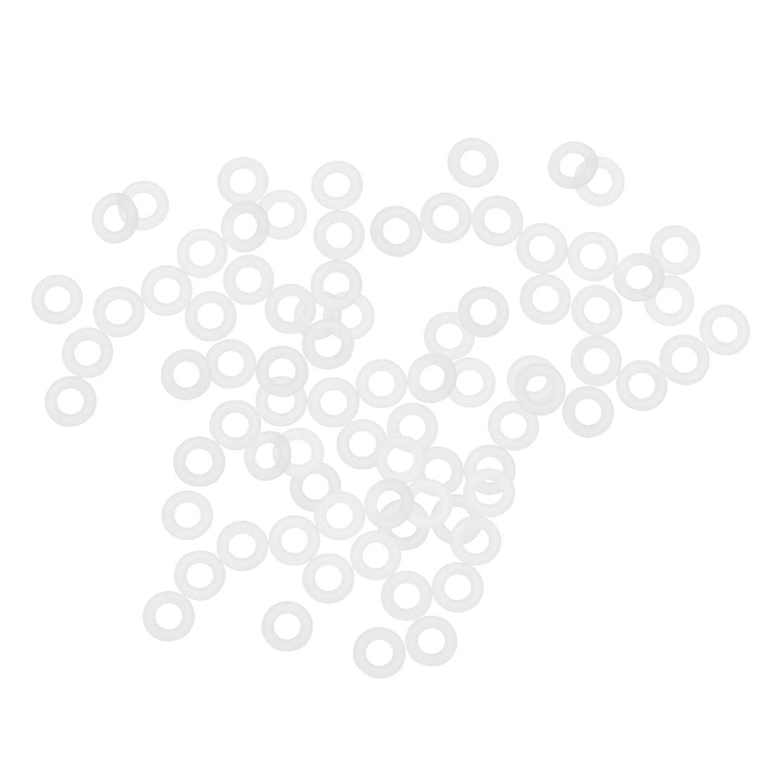 Sourcingmap Silicone O-Rings, 8mm OD 4mm ID 2mm Width VMQ Seal Gasket for Compressor Valves Pipe Repair, White, Pack of 80