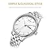 BUREI Men's Dress Wrist Watches with White Dial Day Date Canlendar and Stainless Steel Bracelet