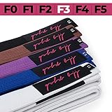 Gold BJJ Women's Jiu Jitsu Belt - Premium Heavyweight IBJJF Legal Belts - White, Blue, Purple, Brown, Black - F0, F1, F2, F3, F4, F5 - Rank Bar for Stripes