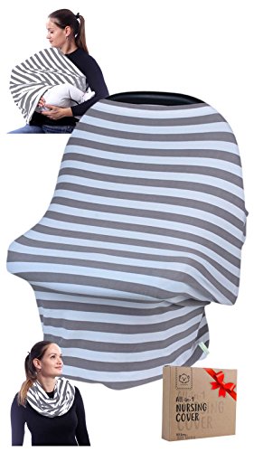 Carseat Canopy - Baby Car Seat Covers by KeaBabies - All-in-1 Multi Use Infinity Covers - Breastfeeding Nursing Scarf - Carseat Canopies For Babies - Stroller/Shopping Cover For Girl / Boy Toddlers