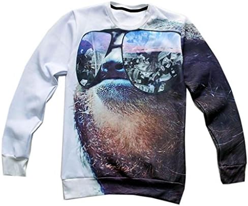 FYI femininas Sweatshirts Money On My Mind Sloth 3D Unisex Hipster Sweater S