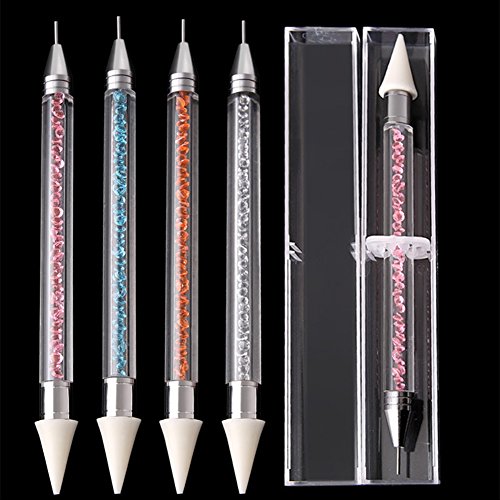 Yiwa Nail Art Tools DIY Diamond Painting Pen Double-end Diamond Pen Holder Phone Cosmetic Tool(pink) - Thumbnail 3