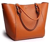 Obosoyo Women's Waterproof Handbags ladies Synthetic Leather Tote Shoulder Bags Fashion Travelling Mommy Soft Hot Brown