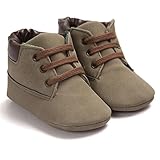 Voberry Toddler Baby Boy's Leather Sneaker Shoes Lace up Snow Boots Warm (12~18Month, Brown)