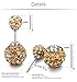Jstyle 3 Pairs Stainless Steel Cubic Zirconia Stud Earrings for Women Pierced Double Sided Crystal Ball