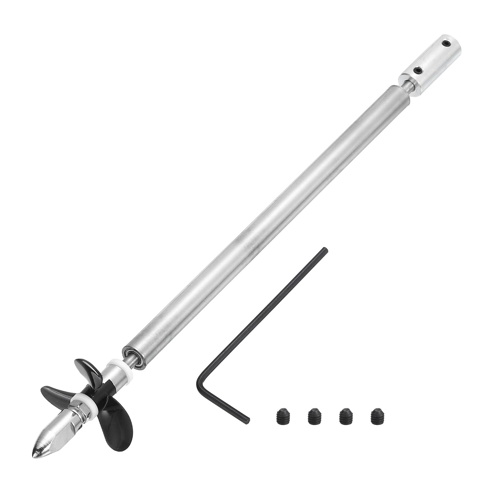 sourcing map Drive Shaft W Propeller and Coupling Joint for RC Boat Coupler Assemble Kit, L200mm Shaft, L25mm Sleeve, D36mm Three Propeller, Fit for 3 mm Motor Shaft โ image 1