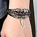 Alloy Fish Accessory Leather Bracelet Vintage Charm Multilayer Woven Wrap Adjustable Bracelet Unisex Fashion Jewelry