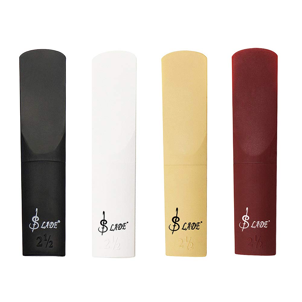 OriGlam 4pcs Strength 2.5 Alto Saxophone Reeds, Resin Sax Reed Saxophone Reeds, 2.5 Resin Reeds for Alto Saxophone Beginners Students and Professional Players