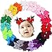 40 Pack 3.5 Inch Hair Bows Girls Children Grosgrain Ribbon Alligator Hair Clips 20 in Pair
