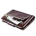 AINIMOER Women's Small Genuine Leather Bi-Fold Wallet Card Holder Coin Pocket with Zipper(Coffee)