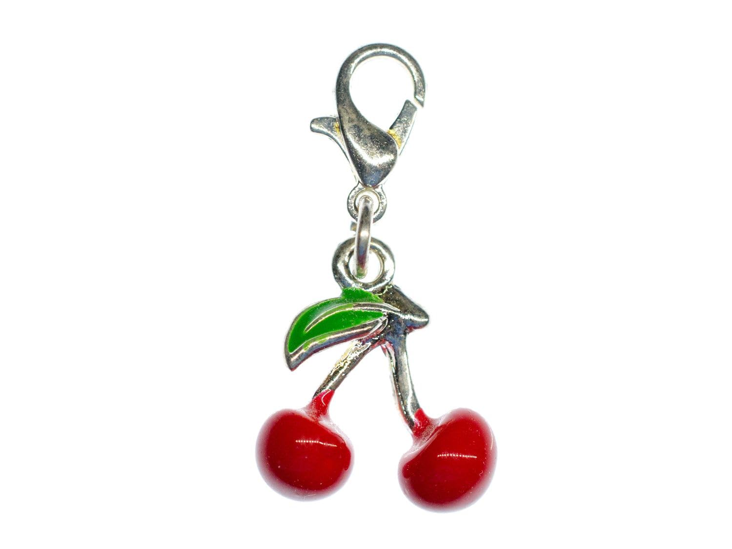 Miniblings Cherries Cherry Fruit Charm Pendant Zipper Pull Enamelled 3D