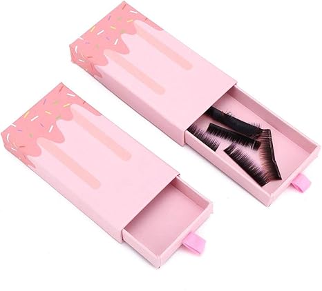 Amazon 偽のまつげの包装箱 2個の引き出し式長方形つけまつげ収納ボックス 女性の女の子のための空のまつげまつげ収納ケースつけまつげケア 1 Zjchao つけまつげ用のり 通販