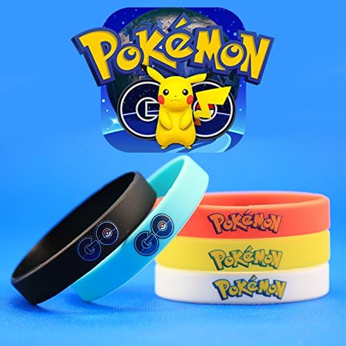 Pokemon Go Bracelets - Silicon Pokemon Wristbands - 15 Pack of 5 Assorted Colors - DK Reserve Toys