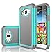 Galaxy Sky Case, J3 /J3 V Case, Galaxy Sol Case, Tekcoo [Tmajor Series] [Turquoise] Shock Absorbing Hybrid Rubber Plastic Defender Rugged Hard Case Cover for Samsung Galaxy Amp Prime/Express Prime