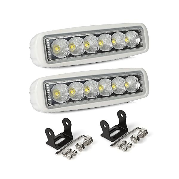 LTC-White-Spreader-LED-DeckMarine-Lights-Set-of-2-for-Boat-Flood-Light-12V-18W