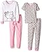 Gerber Baby Girls' 4 Piece Cotton Pajama Set