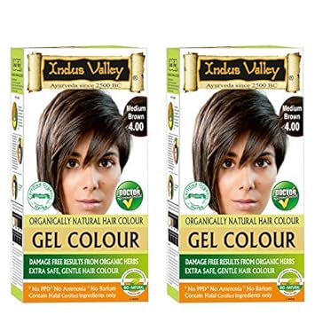 Indus valley ammonia free Natural OTP hair color medium brown 4.0 pack of 2 (2 * 35=70Gm)
