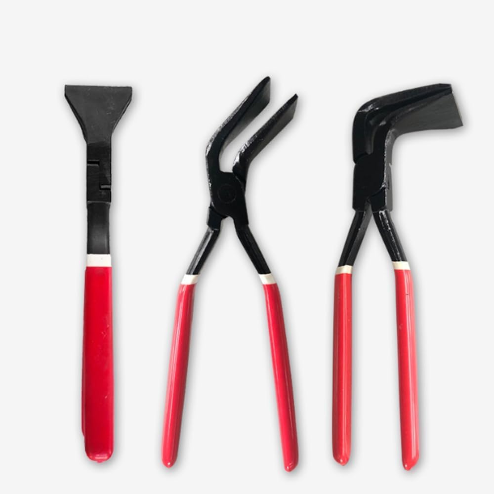 Folding Pliers 3-Piece L-280 mm Cr-Mo Steel HRC 30-35 Folding Pliers Set 0° 45° 90° Straight Angled Bent Bending Pliers Bending Pliers Sheet Metal Pliers Long Nose Pliers Roofer Plumbing Pliers