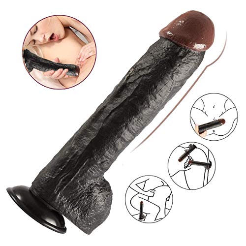 31cm-Dildo-del-Realistico-per-Donna-Pene-Finto-Classici-con-Potente-Base-a-Ventosa-Giocattoli-Sessuali-per-Anale-Punto-G-Vagina-Sex-Toys-con-Due-Strati-di-Silicone-Real-Cock-Dong-Nero