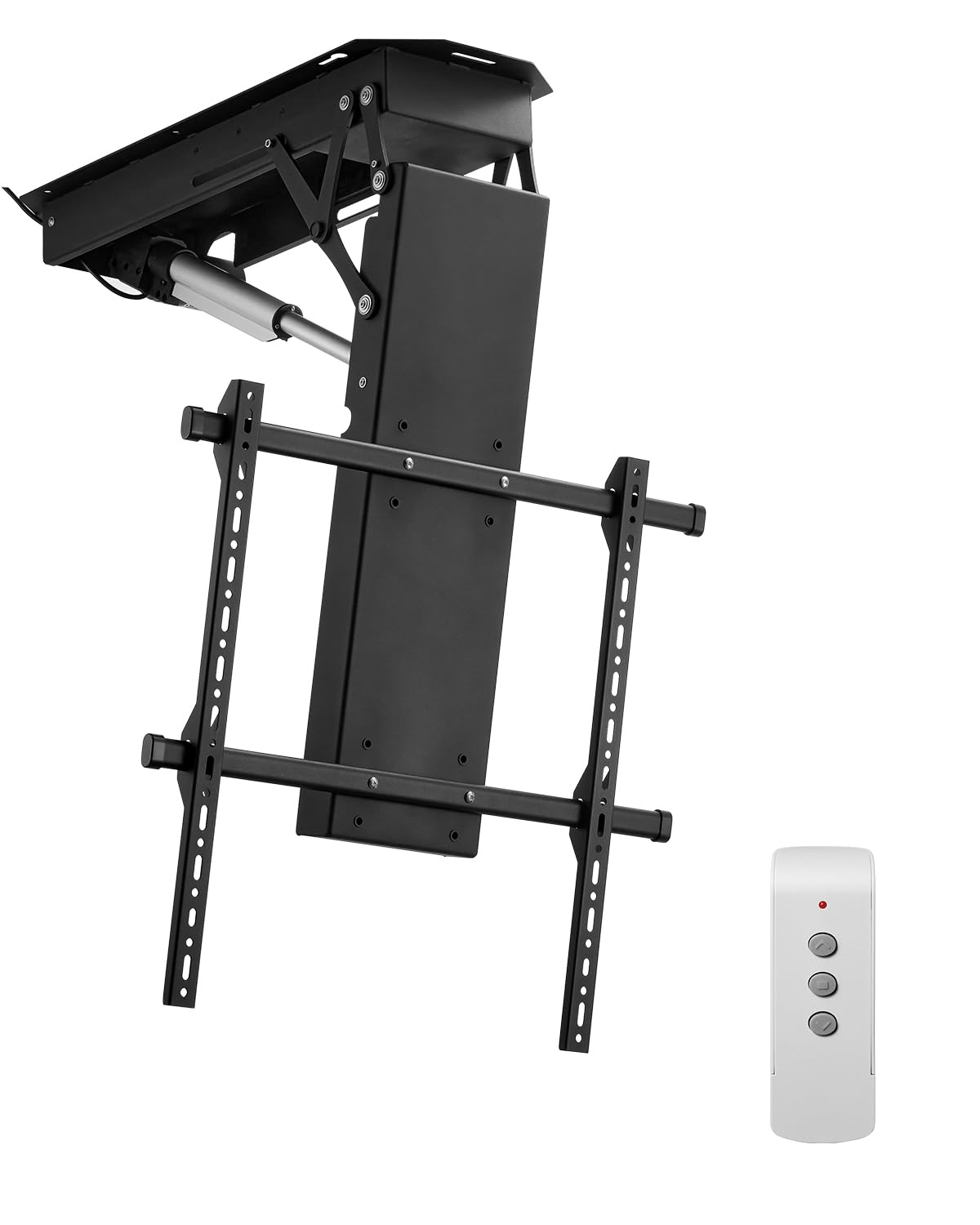 Photo 1 of **RECOMENDED FOR PARTS / MISSING ASSEMBLY PIECES** VEVOR Motorized Ceiling TV Mount, TV Wall Mount for 32 to 70 Inch TV, Electric Adjustable Ceiling TV Mount, Motorized Flip Down TV Mount Bracket with Max VESA 24 x 24 in, Fits TVs Up to 110 lbs
