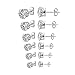 Paxuan 6 Pairs Mens Womens Stainless Steel Silver Black Round Clear Cubic Zirconia Stud Earrings Set (3-8mm) (Silver)