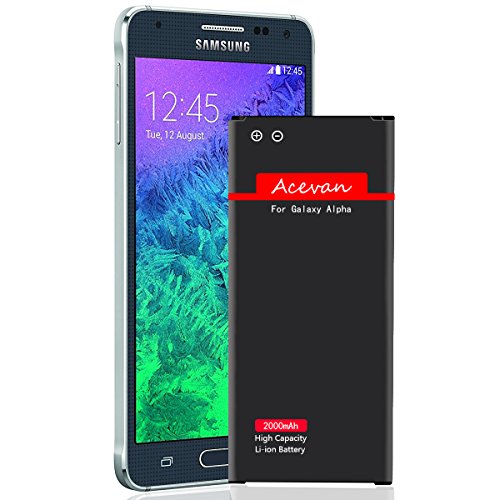 Galaxy Alpha Battery G850 Acevan 2000 mAh Li-ion Replacement Battery Samsung Galaxy Alpha, SM - G850A (at&T), G850T (T-Mobile), G850F, G850H, G850M, G850W, G8508S, G8509V [3 Year Warranty]