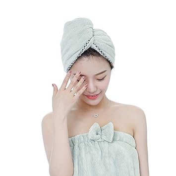 Amazon Com Hefeilzmy Microfiber Coral Velvet Dry Hair Towel