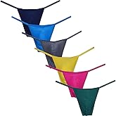 OROCOJUCO Men's Bikini Thong Underwear Shiny Tangas Competition Posing String Underpants