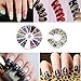 Nail Art Set，DIY Nail Design Tool with 30 Mixed Colors Striping Tapes Stickers，15 Drawing Polish Brush Set, 12 Colors Rhinestones, 3D Nail Art Gold/Silver Studs