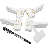 200 Pcs Thick Plastic Plant Labels, Seed Remark Name Sign, Waterproof Flower Potting Name Markers, T-Type Tags Nursery Garden Labels Re-Usable Plant Tags for Outdoor Garden
