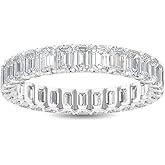 Houston Diamond District 1 to 10 Carat Emerald Cut LAB GROWN Diamond Eternity Band (Color E-F Clarity VS2-SI1)