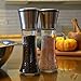 Chef Felice Stainless Steel Salt and Pepper Grinder Set – Hand-Operated Ceramic Grinder with Clear Glass Body – Adjustable Grain Coarseness – Kitchen Accessory