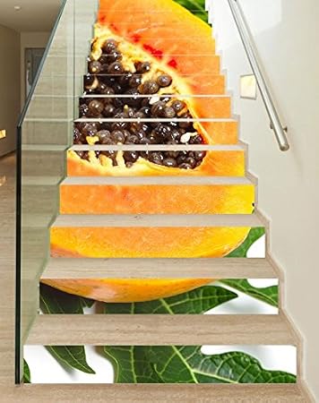 3d Treppenaufkleber Set 18cm X 100cm Papaya Reif Obst Frucht Kuche