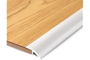 BNELL Carpet & Floor Edging Trim Strip,Self Adhesive-PVC Floor Transition Strip,Thresholds for Doorways with a Height Less Than 10 MM (6.56FT_White)