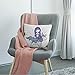 HGOD DESIGNS Mermaid Pillow Case, Little Mermaid with Unicorn Art Cartoon Cotton Linen Cushion Cover Square Standard Home Decorative Throw Pillow for Men/Women 18x18 inch White Purple