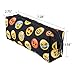 Emoji Pencil Pen Case Pouch Bag with Zipper for Girls, Kids,School Student Stationery Office Supplies Pack of 2 Black and White