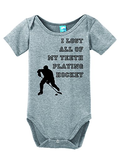 Sod Uniforms I Lost All of My Teeth Playing Hockey Romper Gray 0-3M