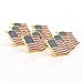 Exquisite American Flag Lapel Pin -The Stars and Stripes -Solid Metal Flag Lapel Pin-Gold Tone (10 Pack Waved)