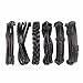 Beauty7 6PCS Black Mixed Genuine Cowhide Leather Bracelet Men Women Braided Adjustable Multi-Layer Ethnic Tribal Wrap Bracelet Wood Bead Hemp Cord Cuff Wristband