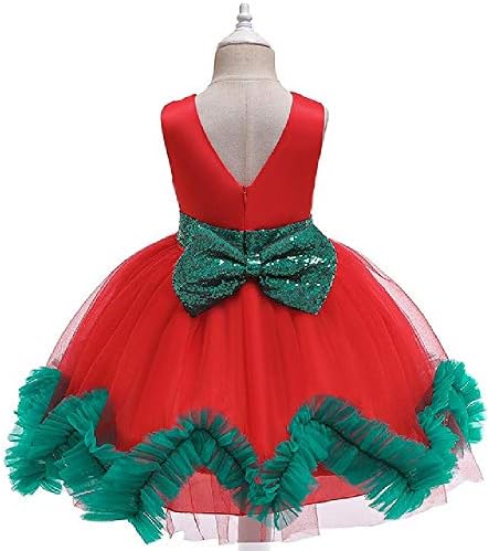 Girls Dresses Kids Princess Dress O-Neck Ball Gown Kids Clothes Open Back Big Bow Toddler Girl Children Christmas Costume
